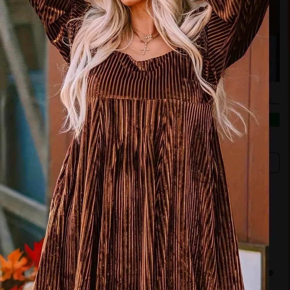NEW! CORDUROY LONG SLEEVE DRESS FOR FALL!
